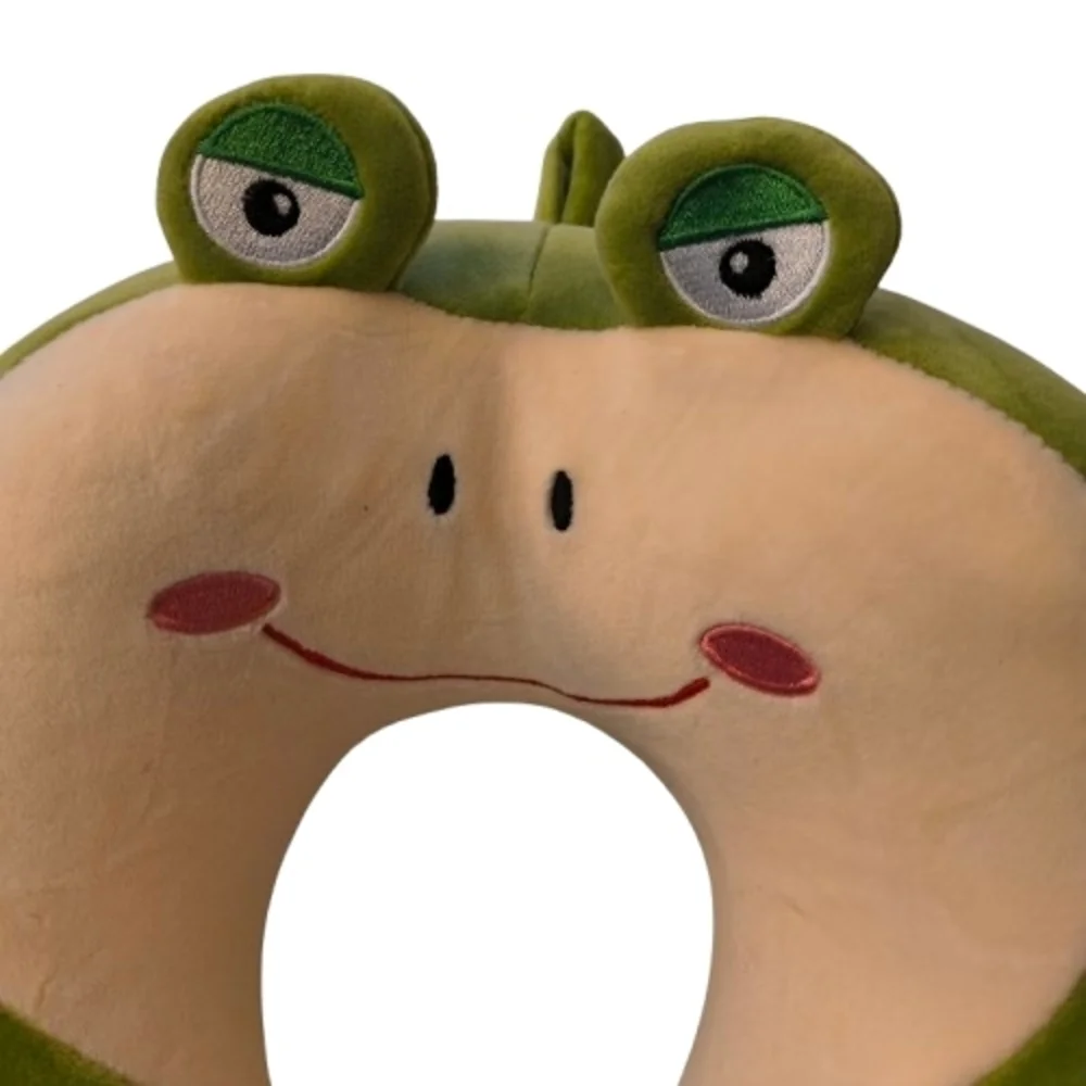 Umerci Green Frog Plush Travel Neck Pillow Memory Foam Vacation Sleep Soft